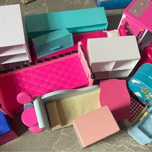 Charming Pink and White Dollhouse Furniture Set